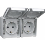 48862CCZ Tomada Dupla Schuko Horizontal Cinza Efapel