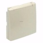 90634TMF Centro Schuko Com Tampa e Obturador Marfim IP44