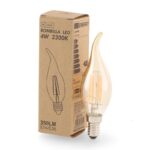 Lâmpada Led Filamento E14 C35 2300K 4W ámbar