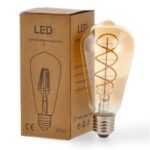 Lâmpada Led Filamento Espiral E27 ST64 2300K 4W ámbar